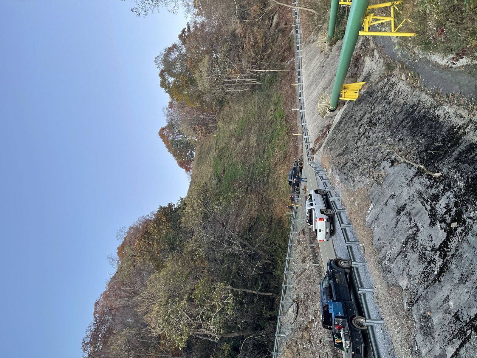 Utility transmission corridor cleared of vegetation for power and gas line access, Hudson Valley NY